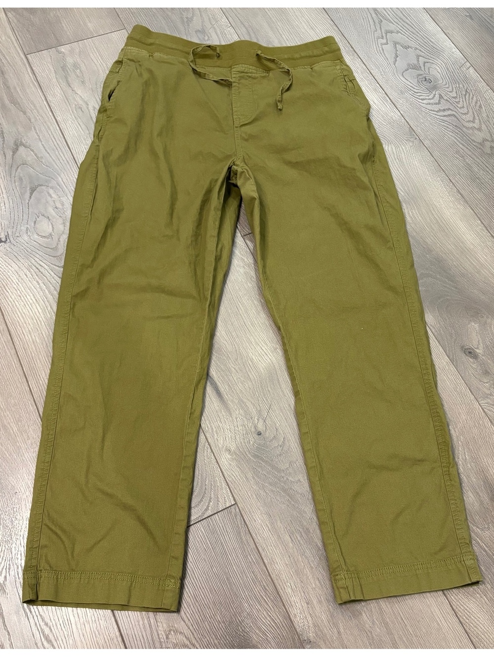 Pact olive cotton pants size large woven twill organic cotton blend chino